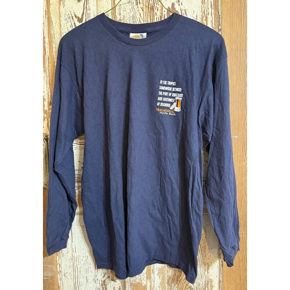 Men's Jimmy Buffett's Margaritaville Long Sleeve Trespasser Shirt - Navy - XL